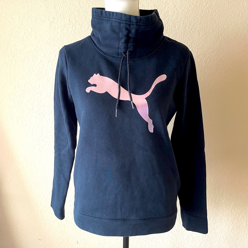 Puma Black Sweatshirt Rose Gold Logo Women’s Black Size Small